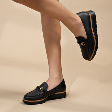 Modare 7400-103 Loafer Flat in Black Napa